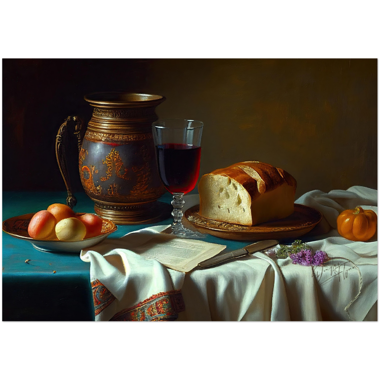 »Meal for two« retro poster