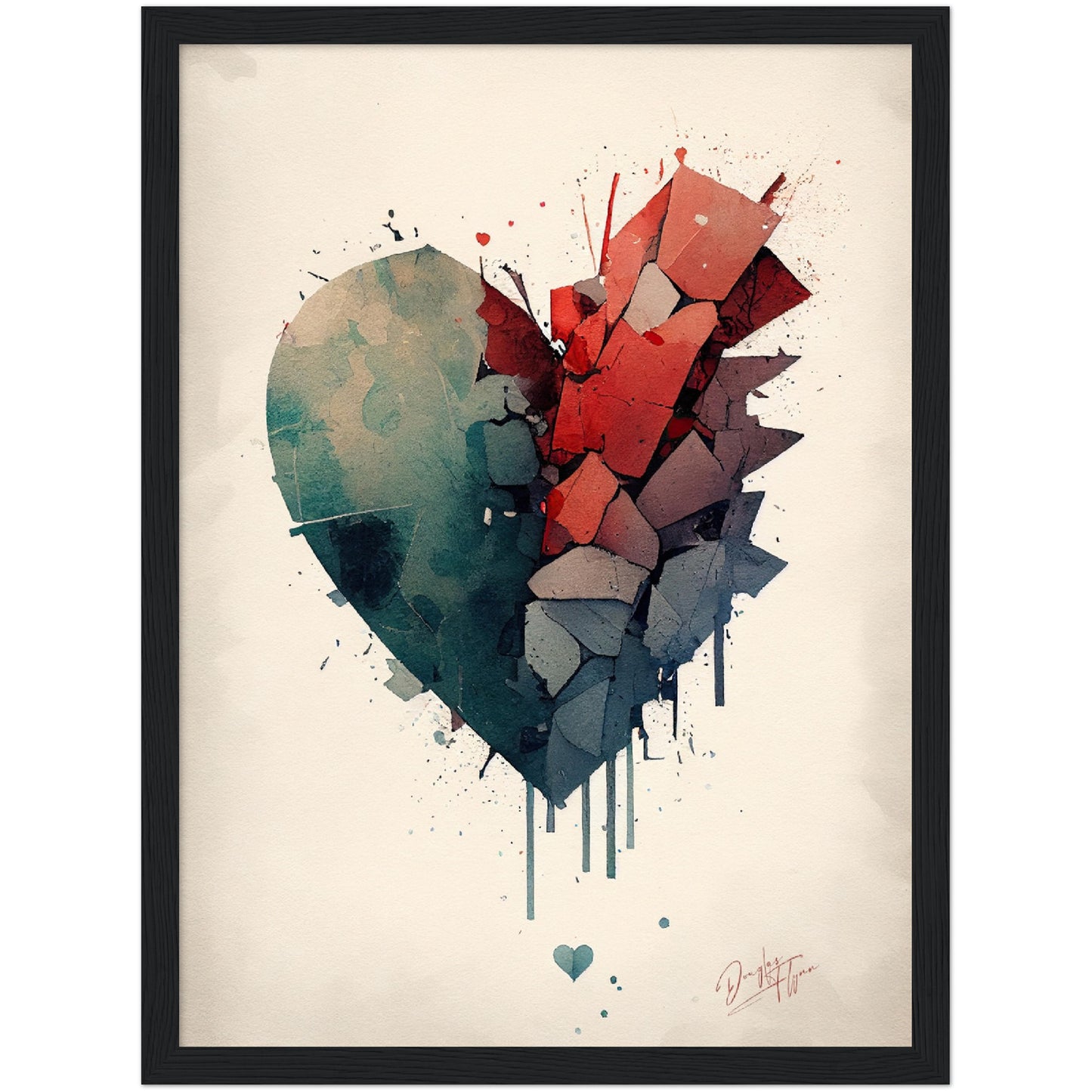 »Broken Heart, Dreams in Water and Pigment« retro poster