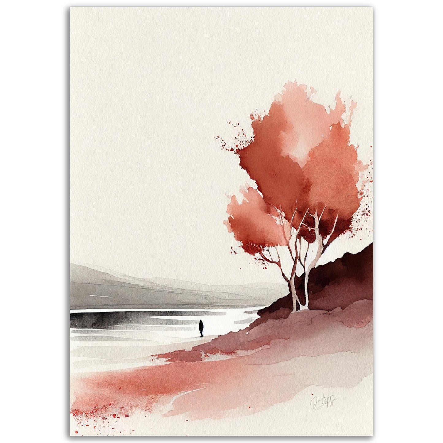 »My Dreamy Landscapes and Shades of Red« retro poster