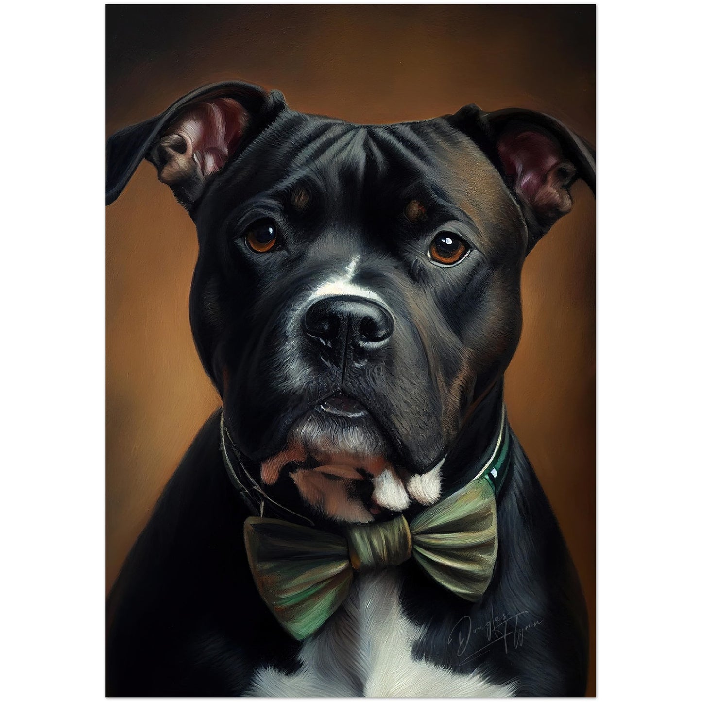 »Staffordshire Bull Terrier med rosett«