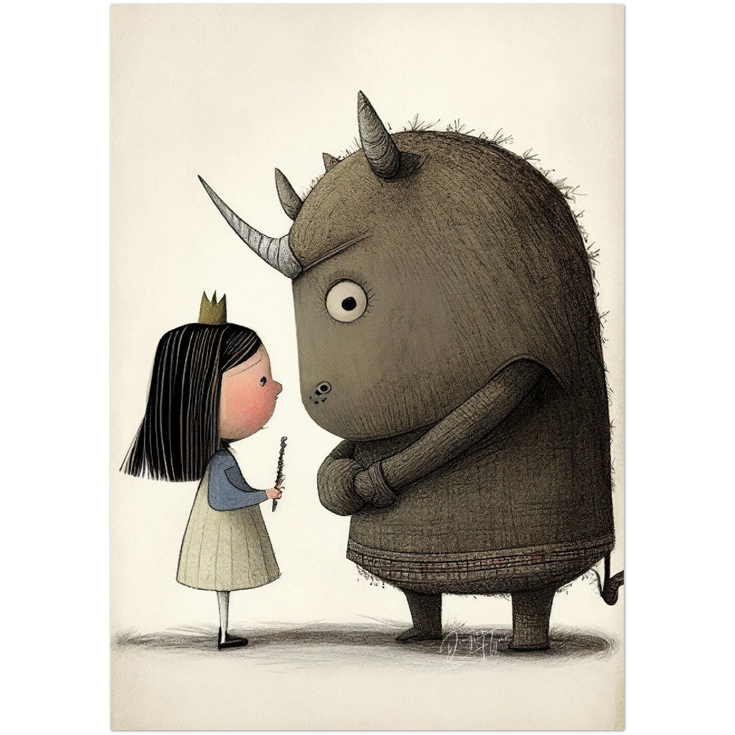 »Obstinate Goblin And The Princess« retro poster