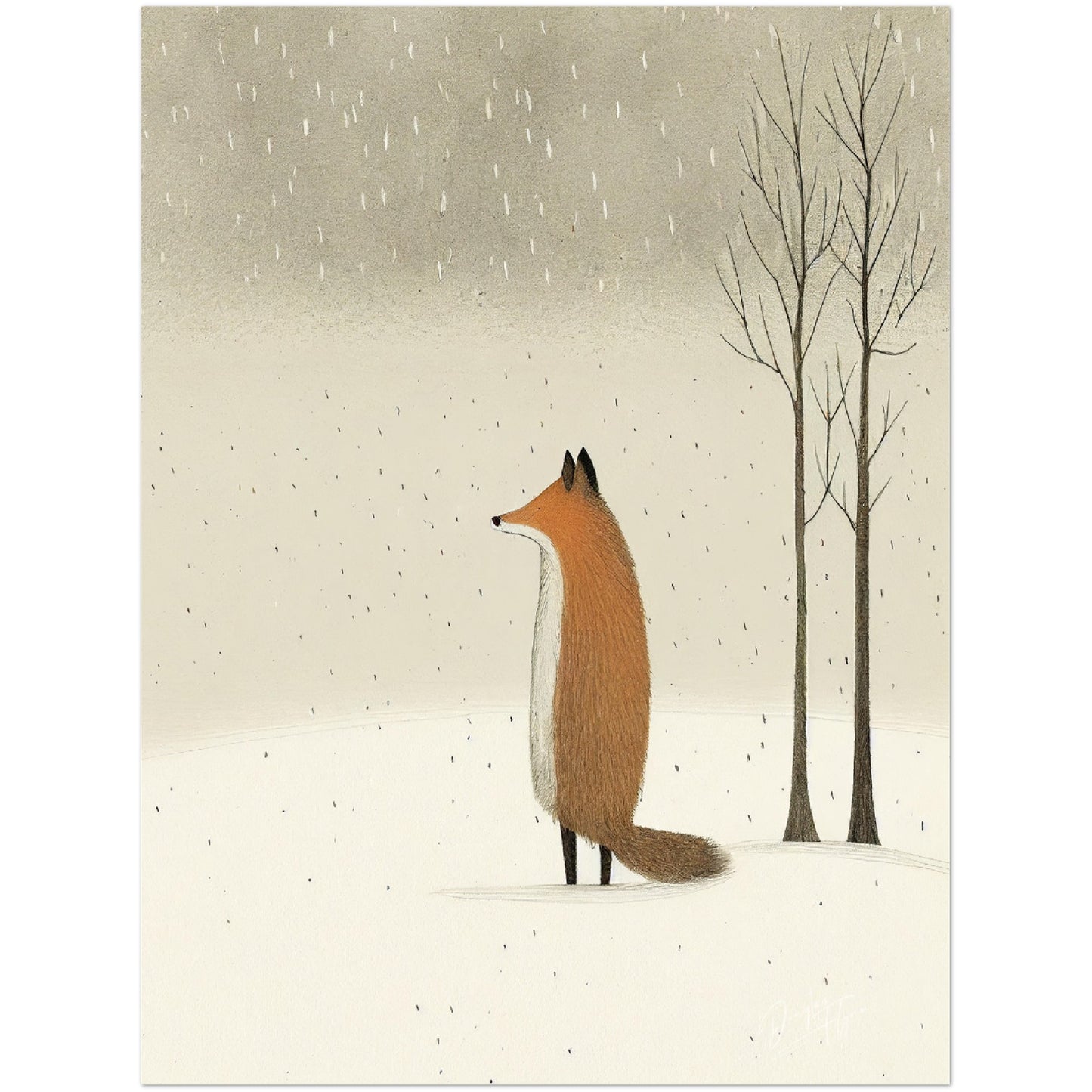 »Fox Sneak and Think Things Through« retro poster