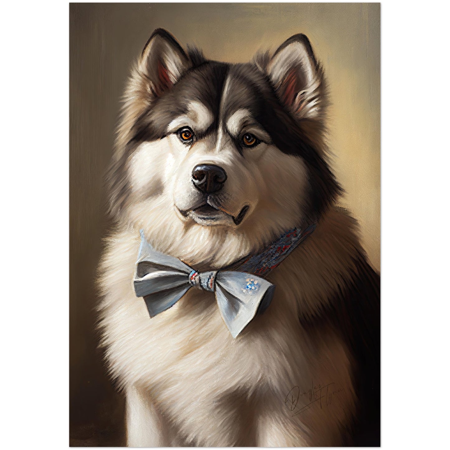 »Alaskan Malamute med rosett«