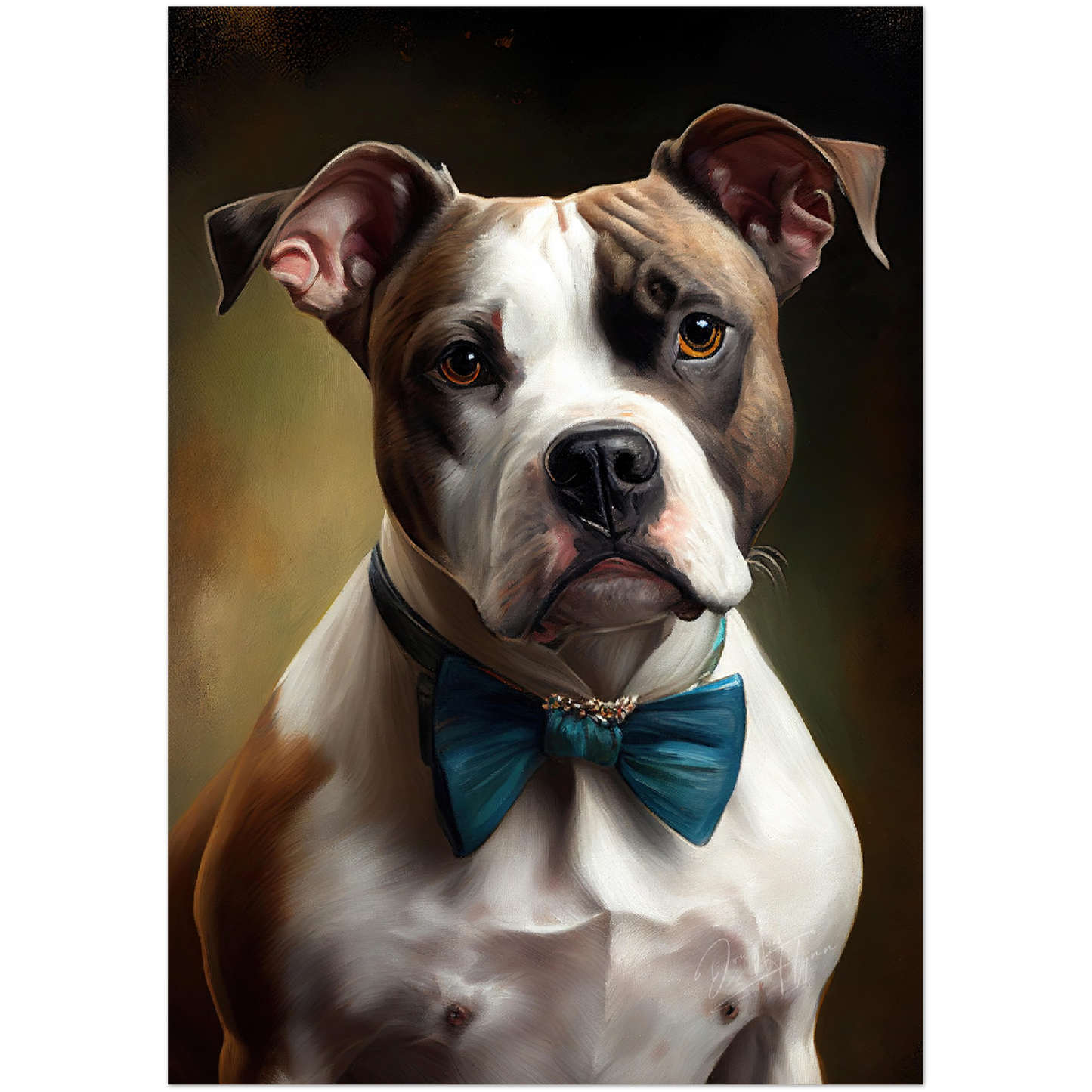 »American Staffordshire Terrier med rosett«