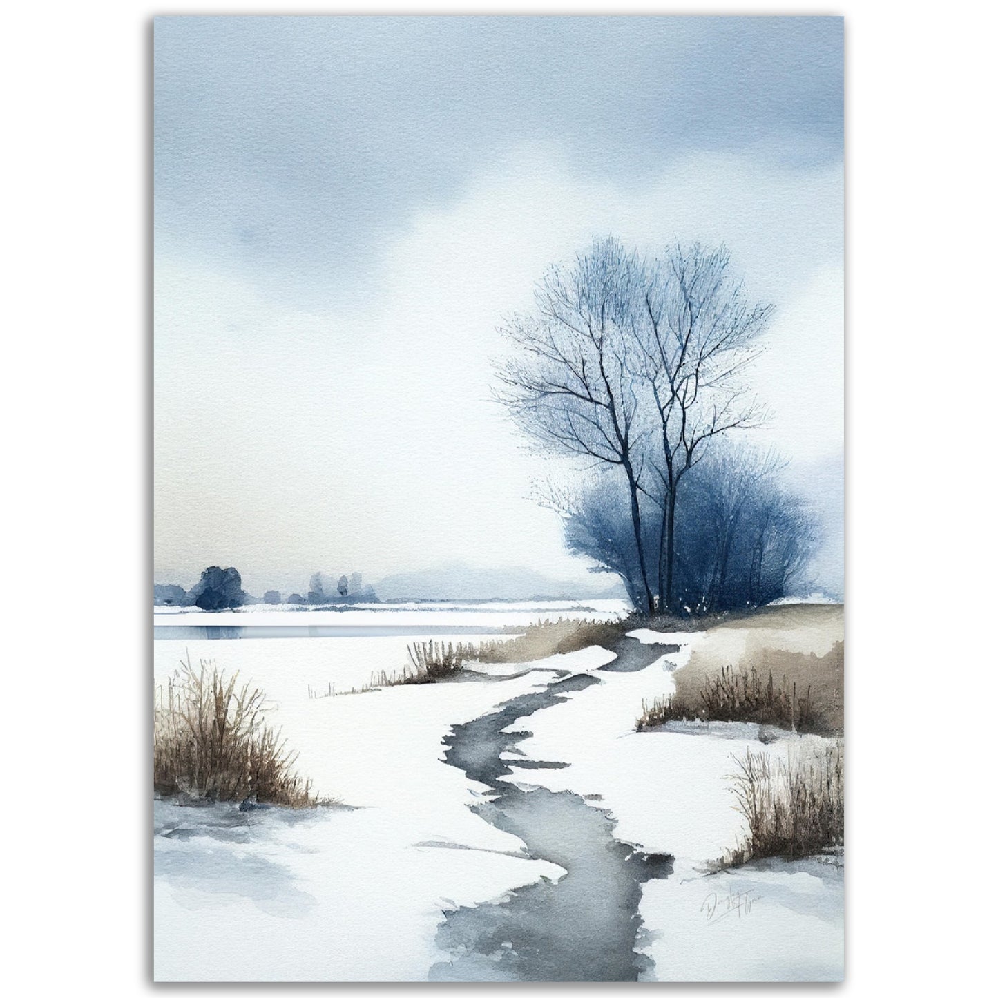 »Winter blues« retro poster