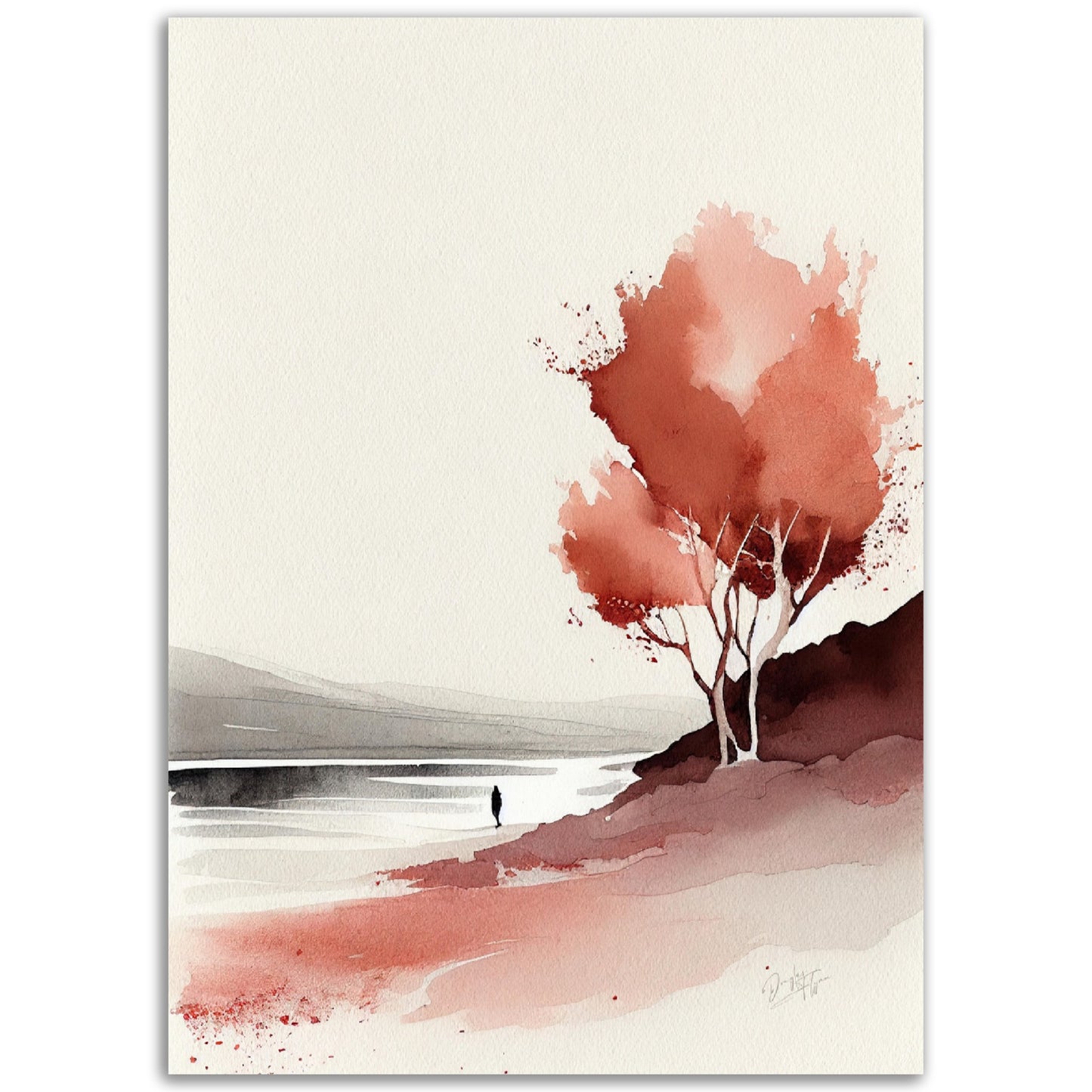 »My Dreamy Landscapes and Shades of Red« retro poster