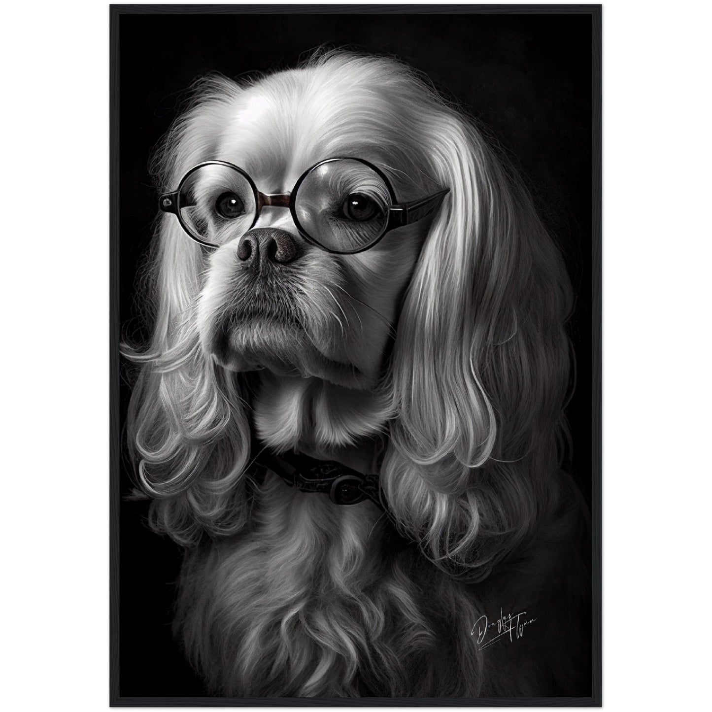 »Spectacled Spaniel« retro poster