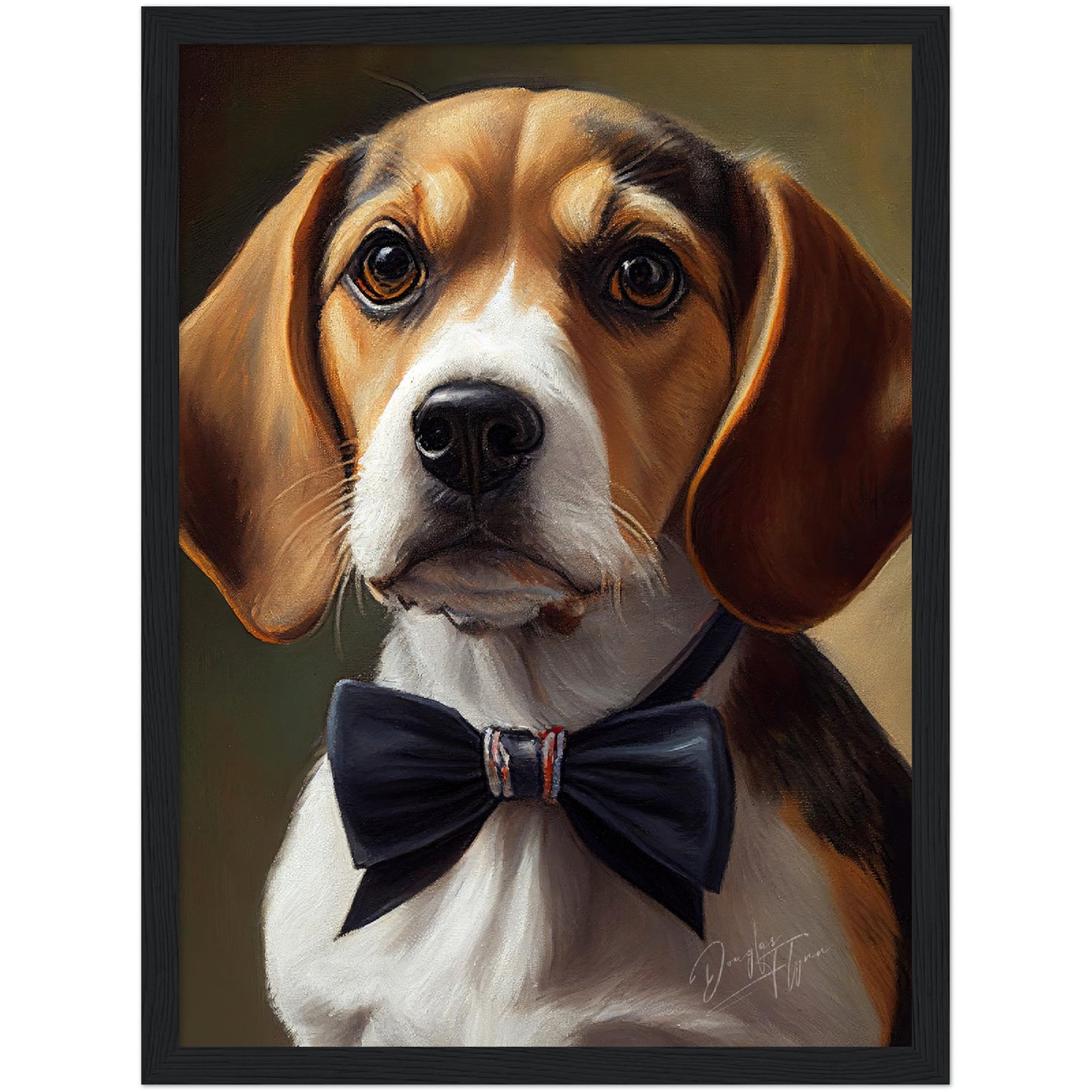 »Beagle med rosett 2« retro poster