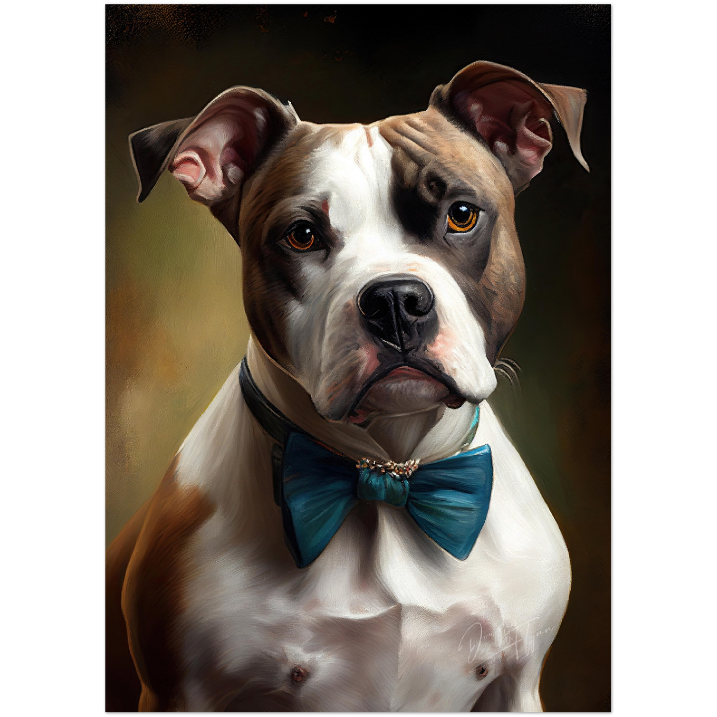 »American Staffordshire Terrier med rosett«