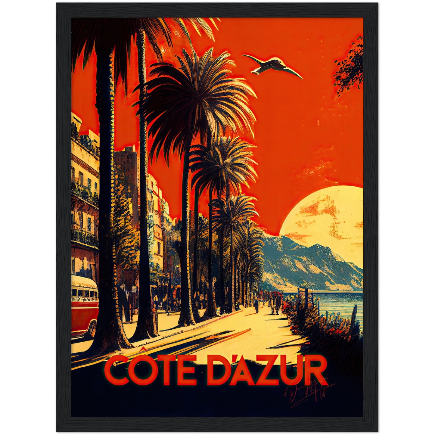 »Côte d'Azur, travel poster« retro poster