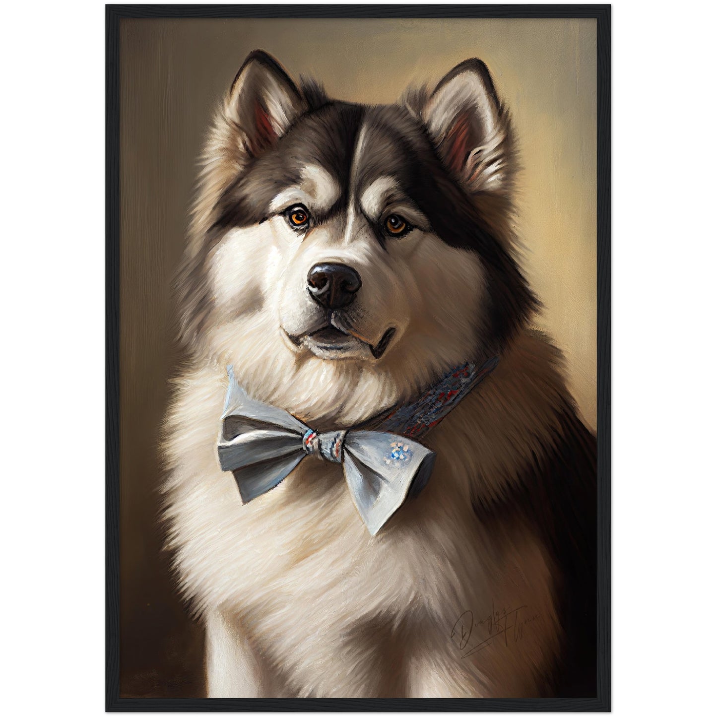 »Alaskan Malamute med rosett«