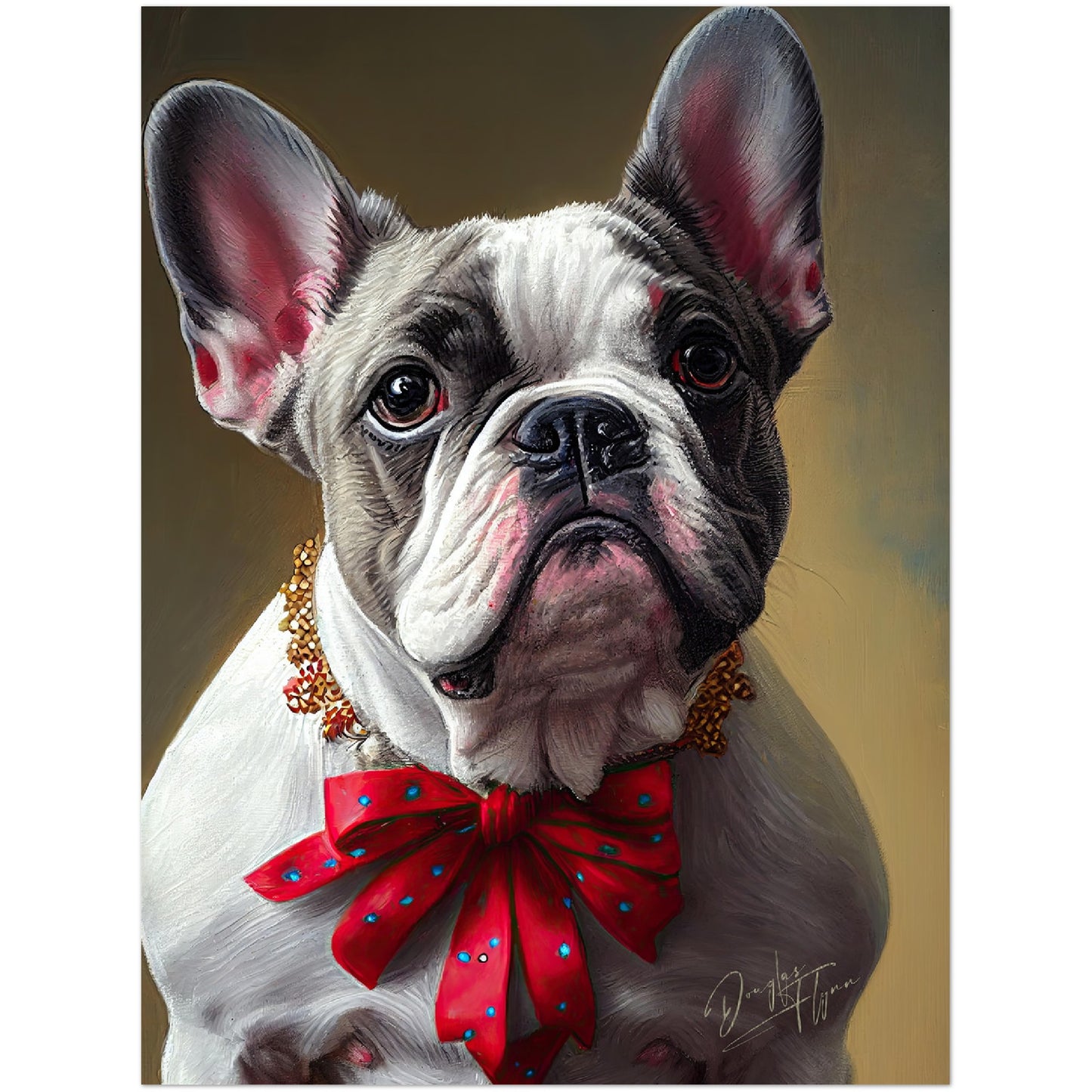 »French Bulldog med rosett«