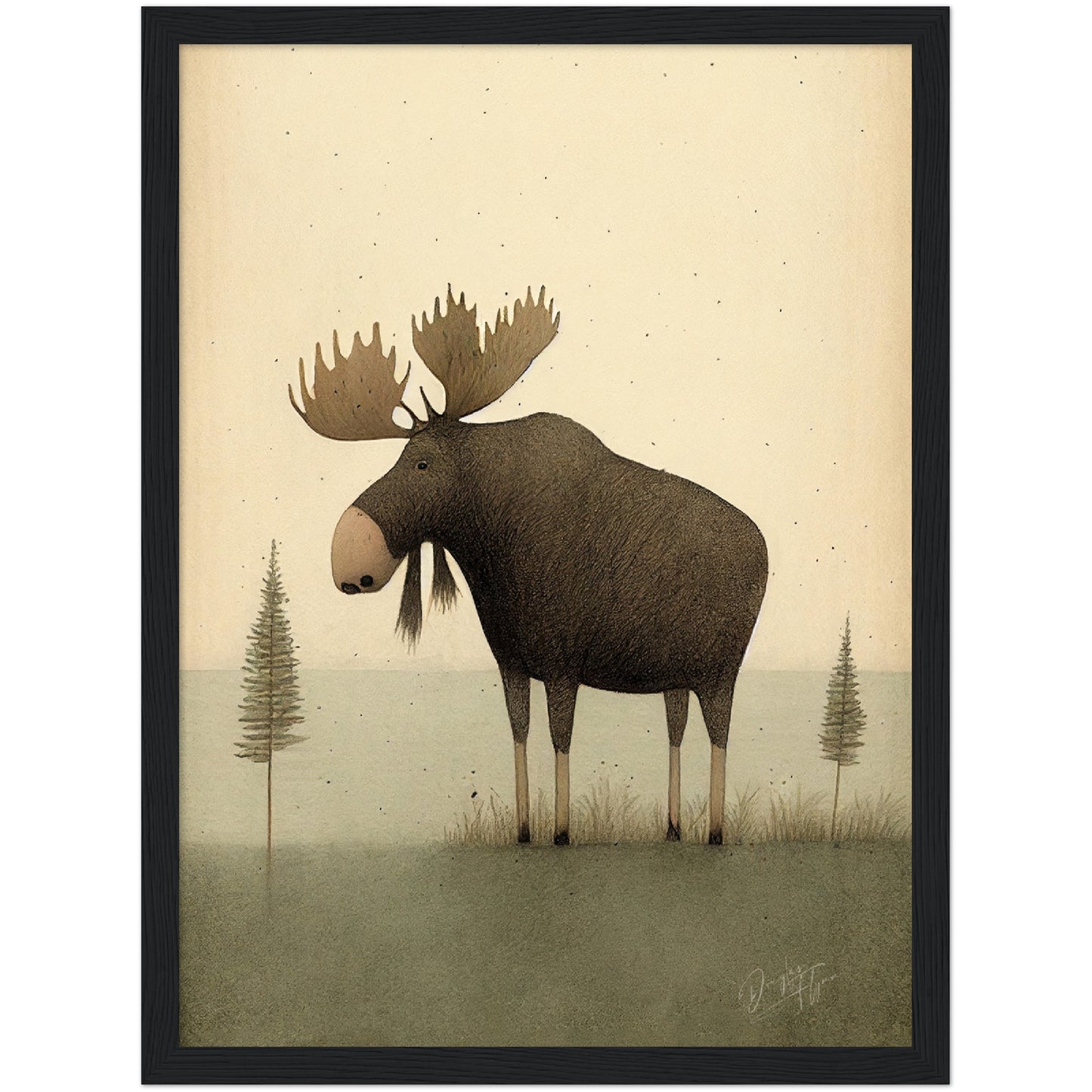 »Moose Pause and Get Lost In Thought« retro poster