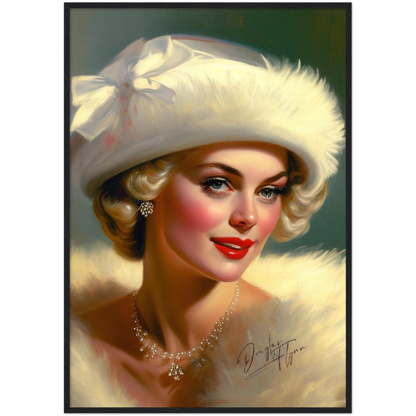 »Whispers of Love in a Chic Hat« retro poster