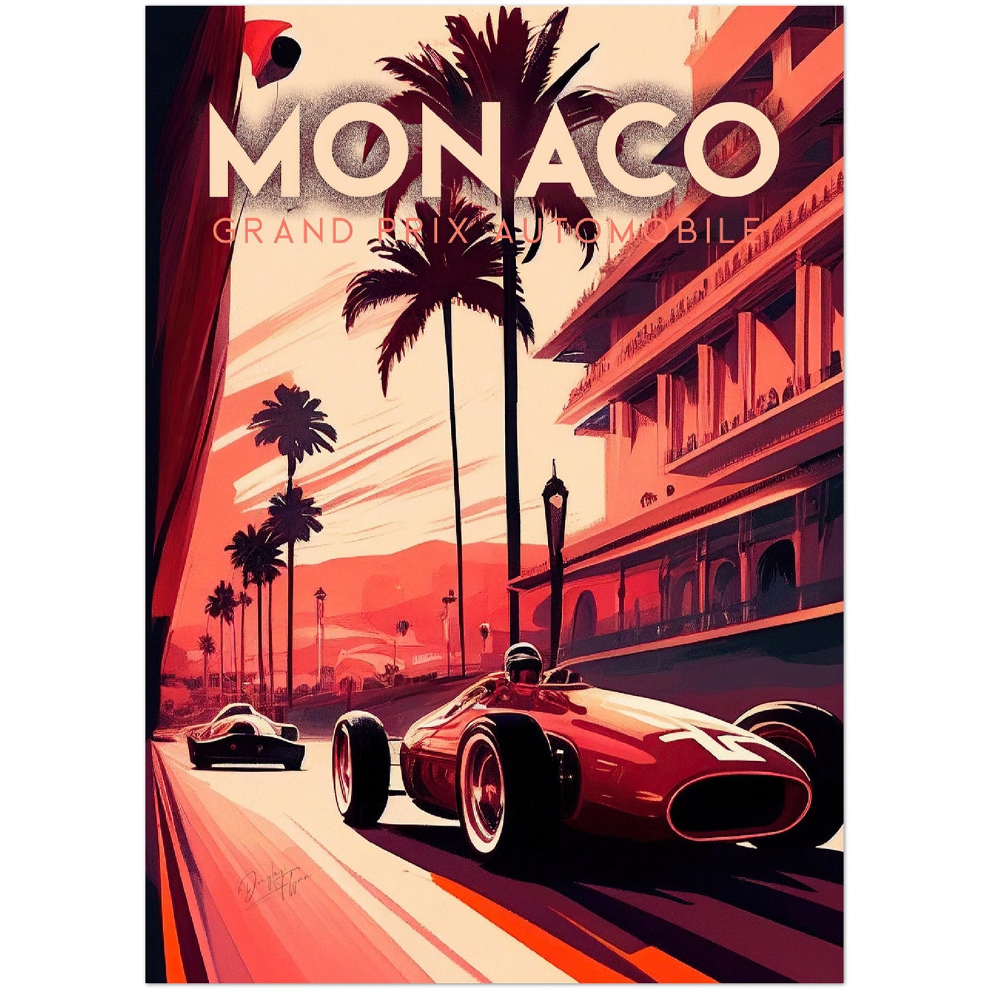 »Burning Rubber in the Past« retro poster