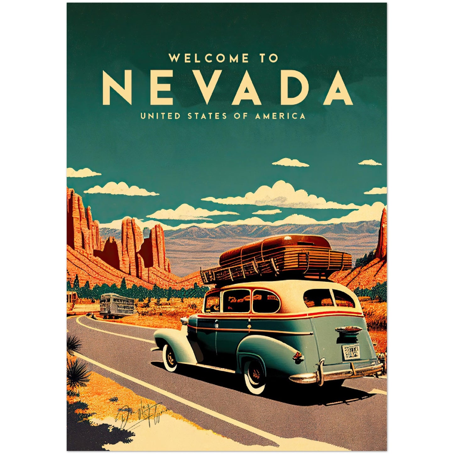 »Nevada, travel poster no 1« retro poster