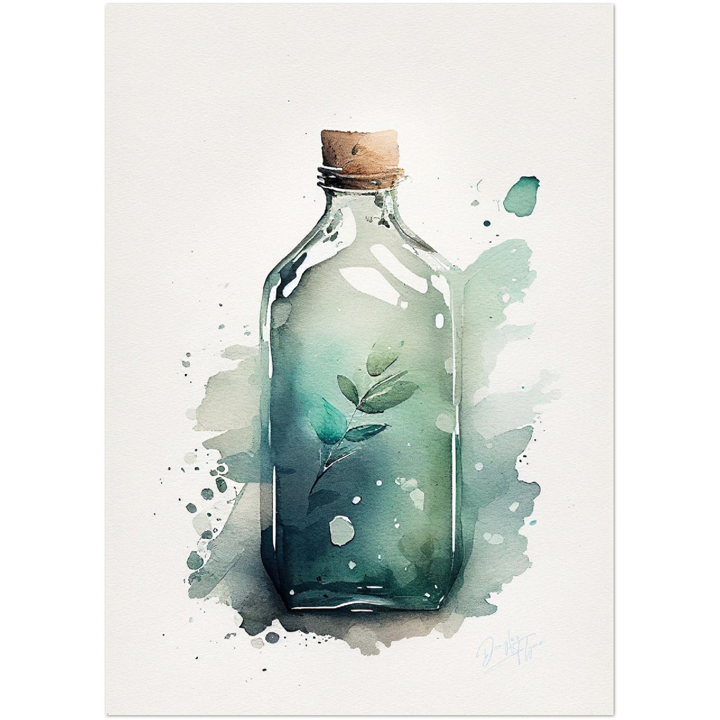 »Lone Bottle Reflections« retro poster