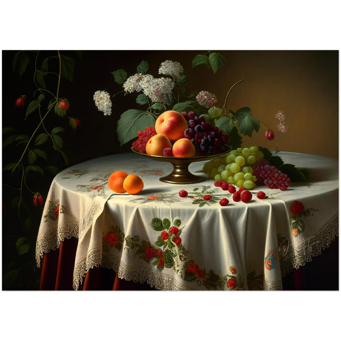 »Dining table for two« retro poster