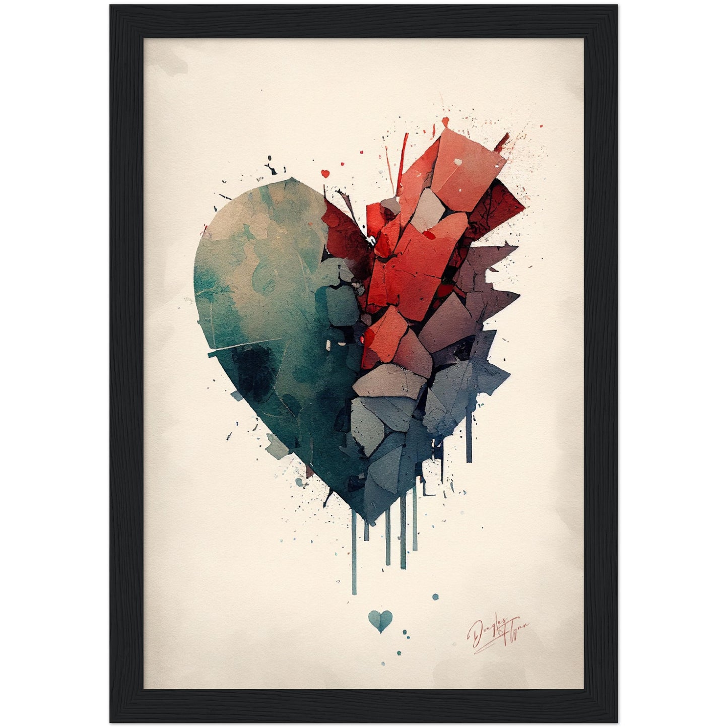 »Broken Heart, Dreams in Water and Pigment« retro poster
