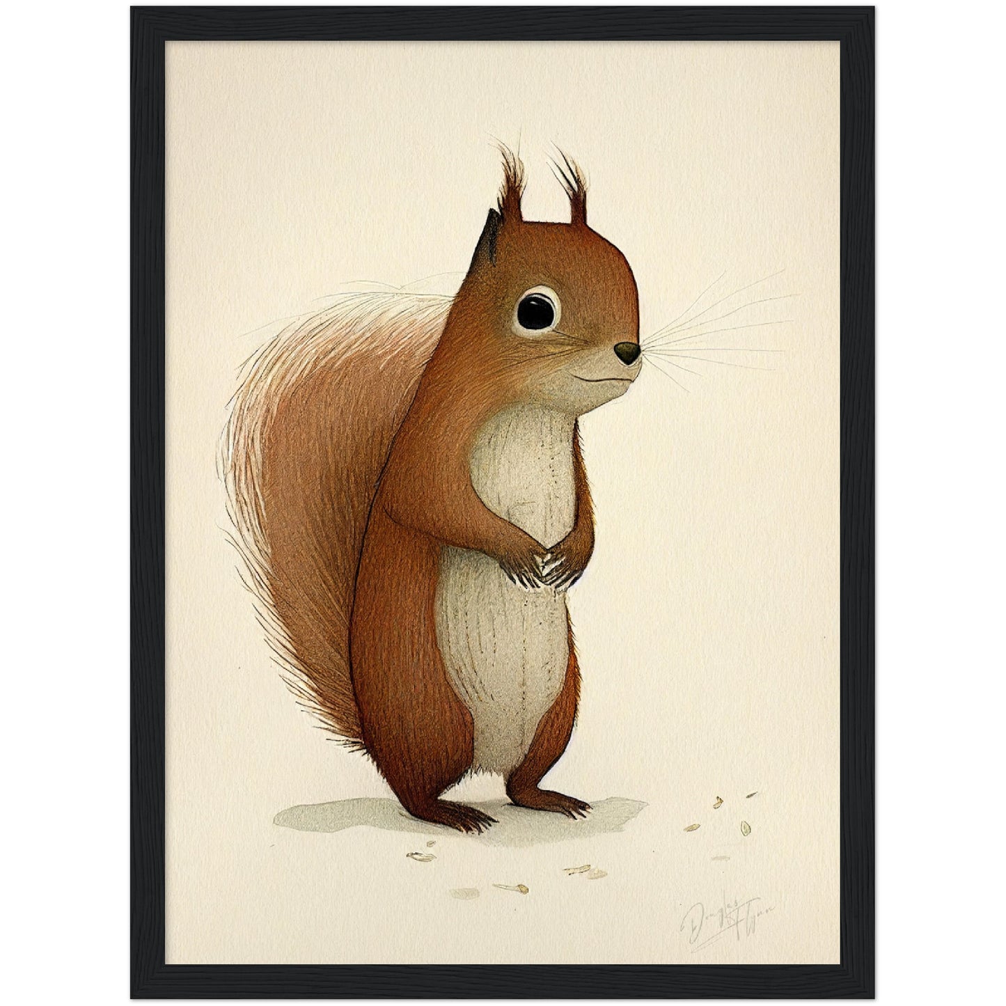 »Squirrel Scratch And Reflect« retro poster