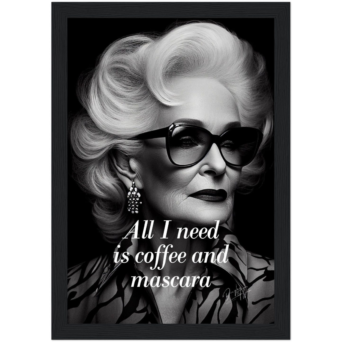 »All I Need Is Coofee And Mascara« retro poster