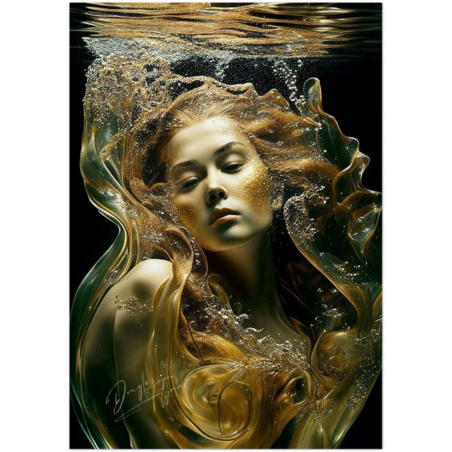 »Golden Oceanic Allure« retro poster
