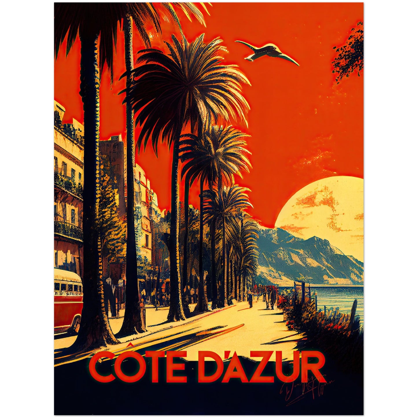 »Côte d'Azur, travel poster« retro poster
