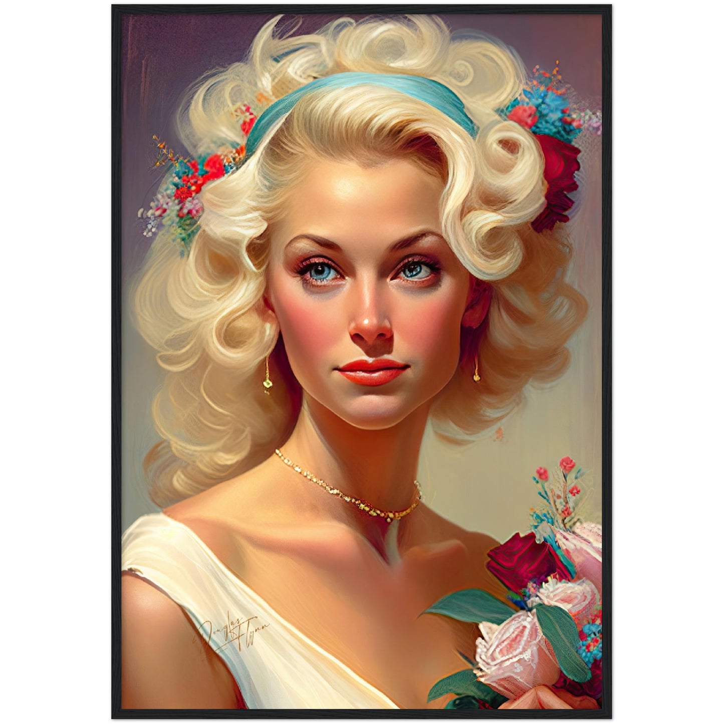 »White Lace Bridal Beauty« retro poster