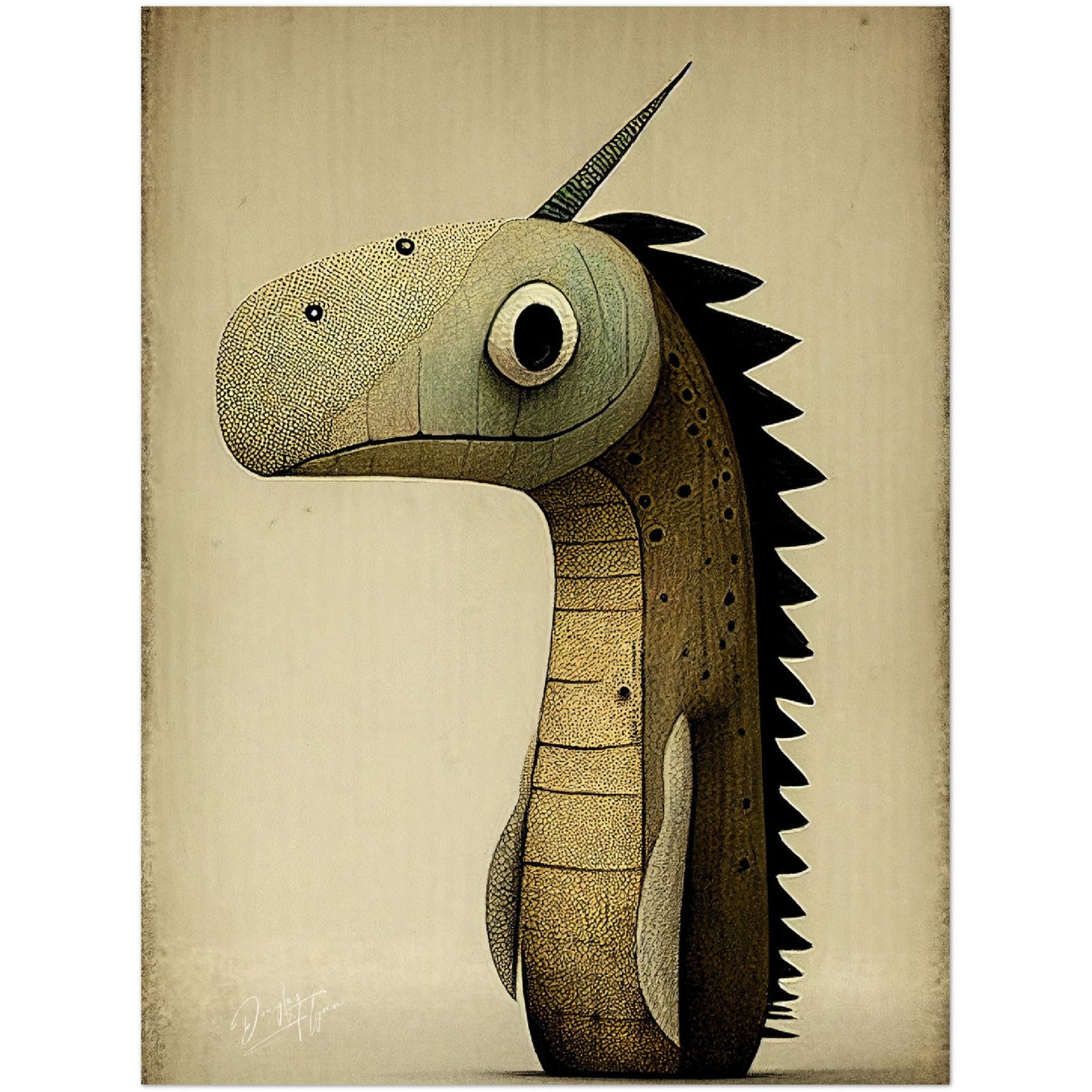 »Sad Dragon Birthday« retro poster