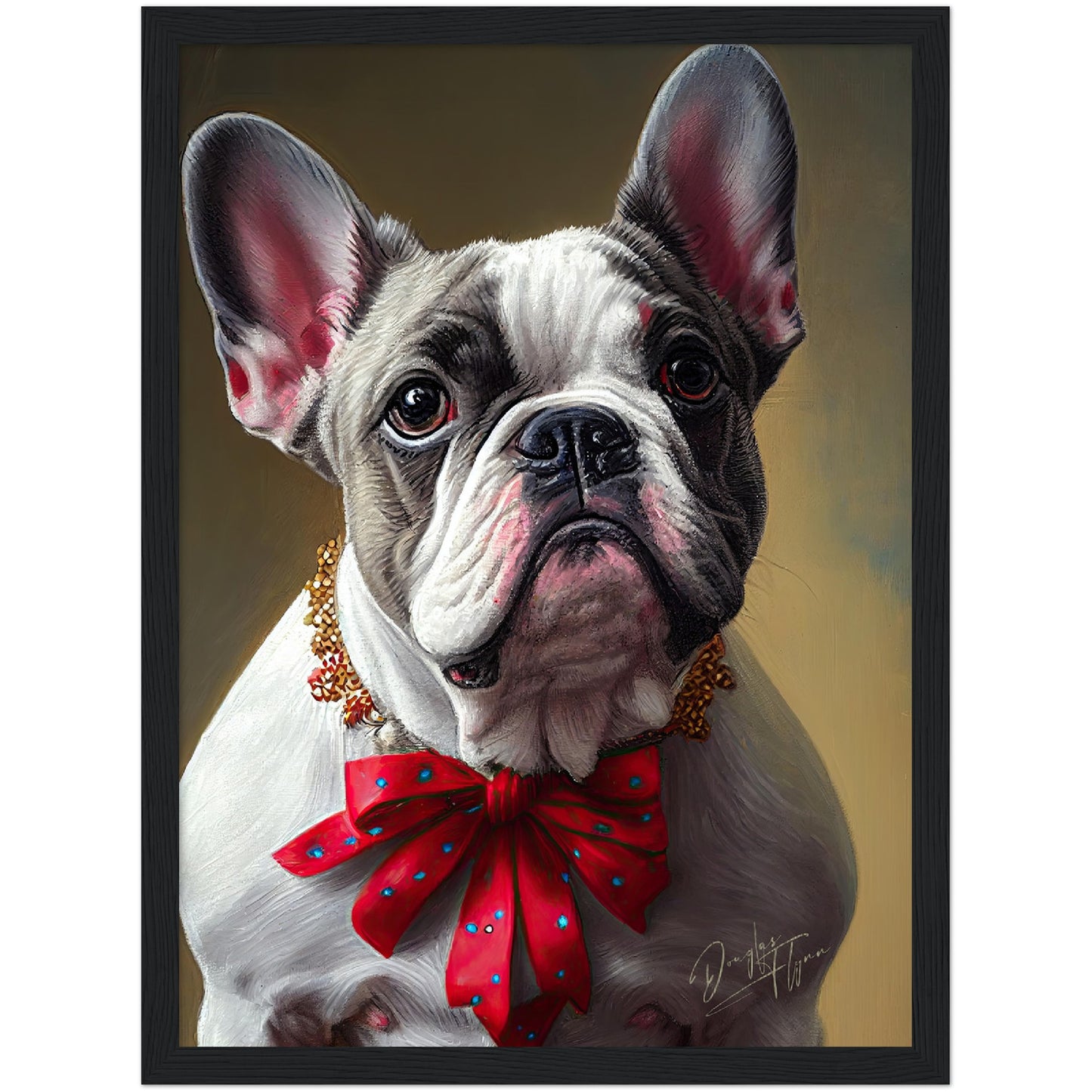 »French Bulldog med rosett«