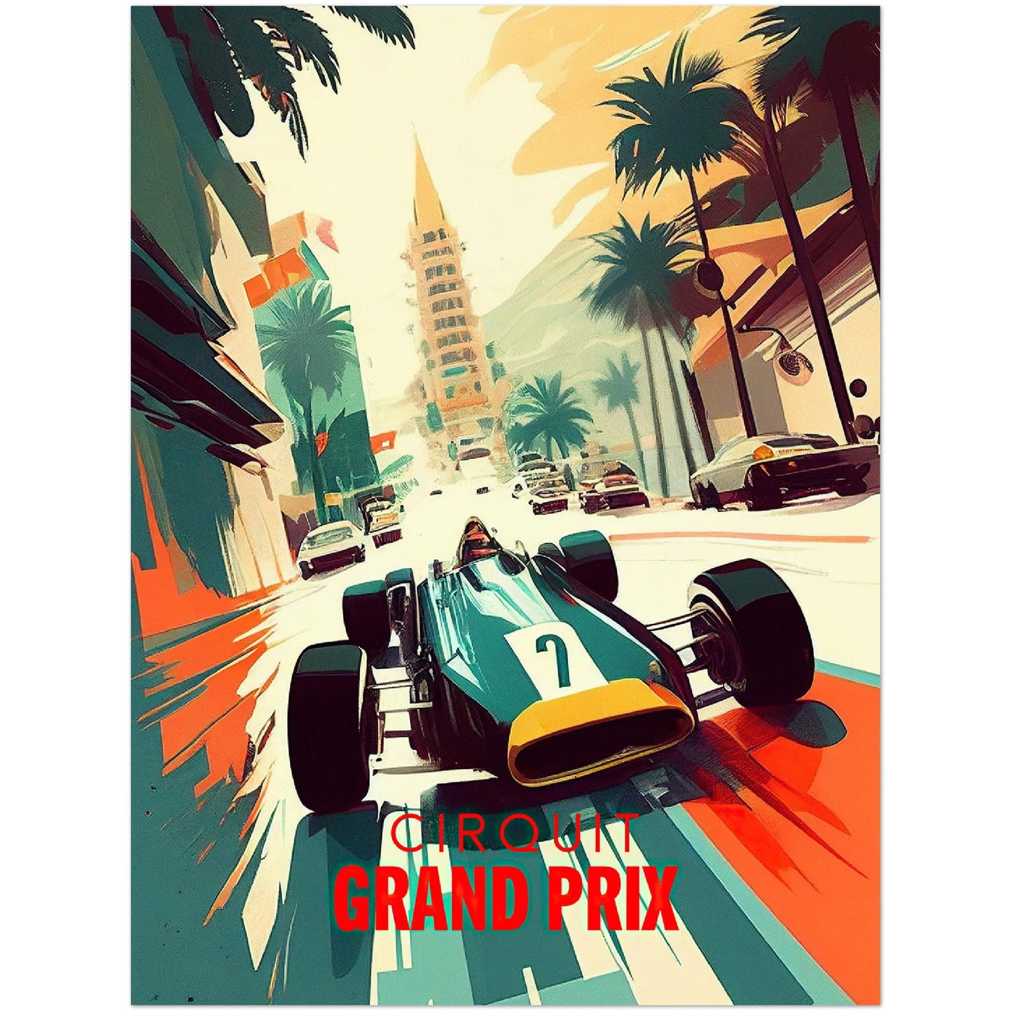 »Old-School Open Wheels« retro poster