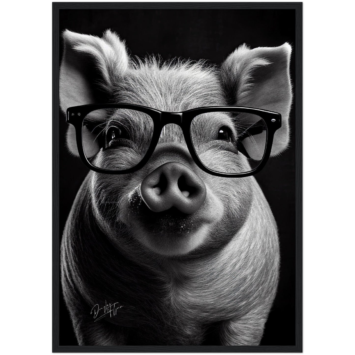 »Brainy Little Piggie« retro poster