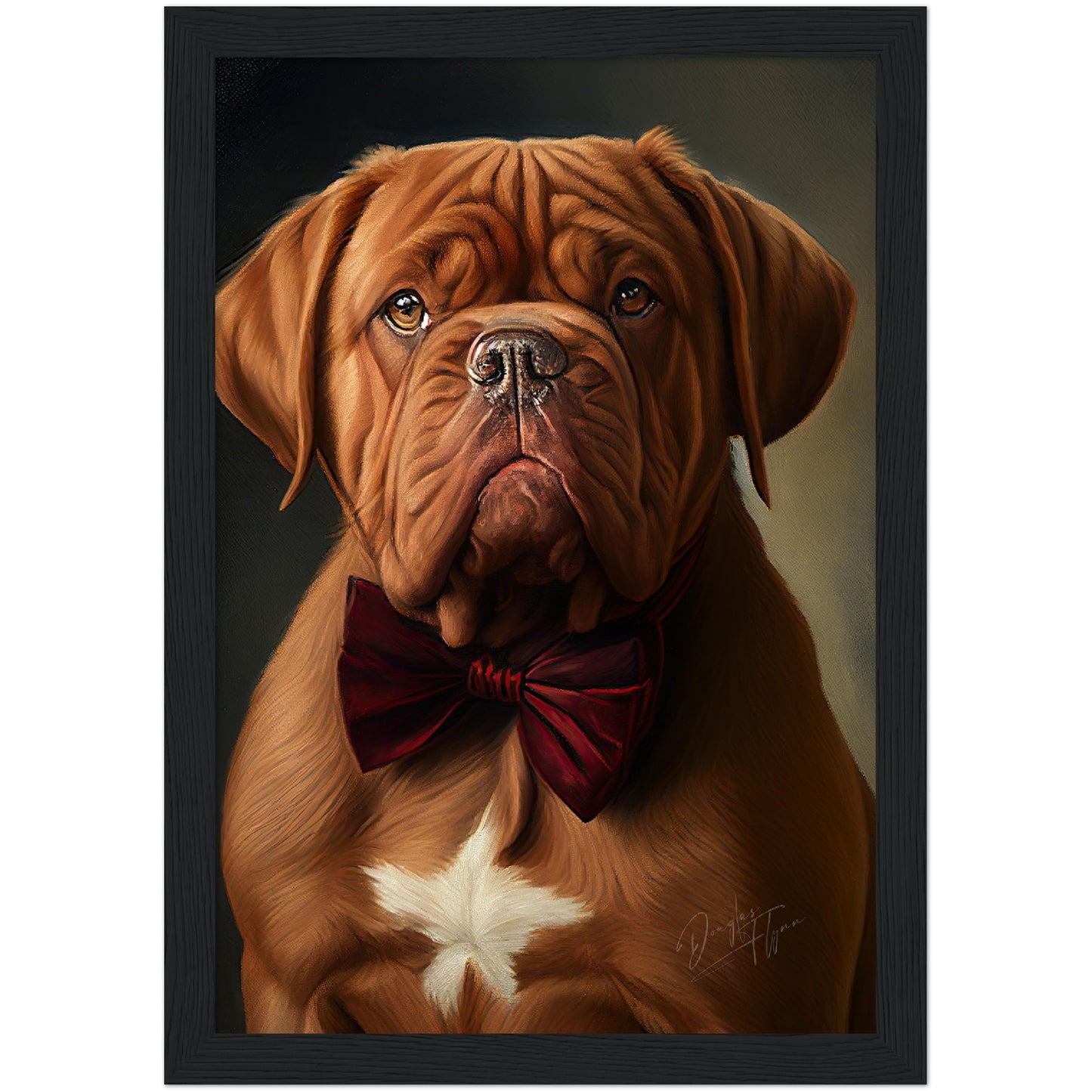»Dogue de Bordeaux med rosett«