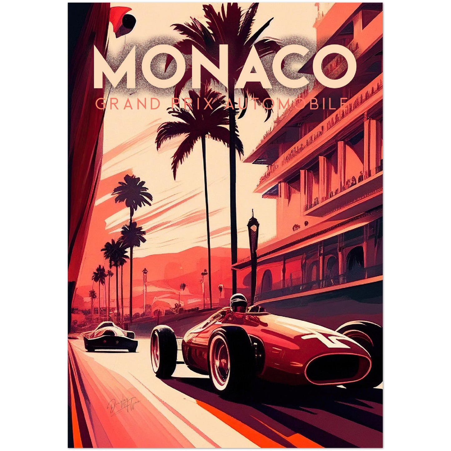 »Burning Rubber in the Past« retro poster