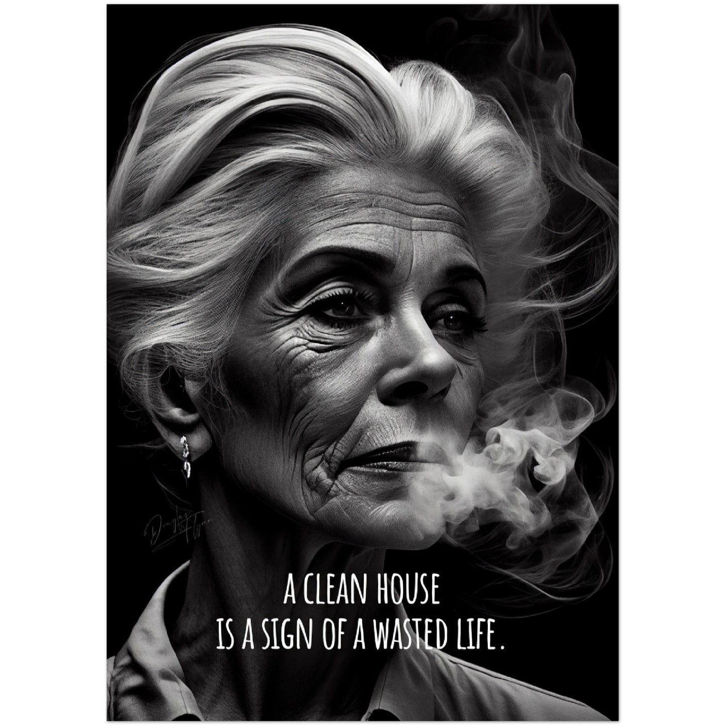 »A clean House Is A Sign« retro poster