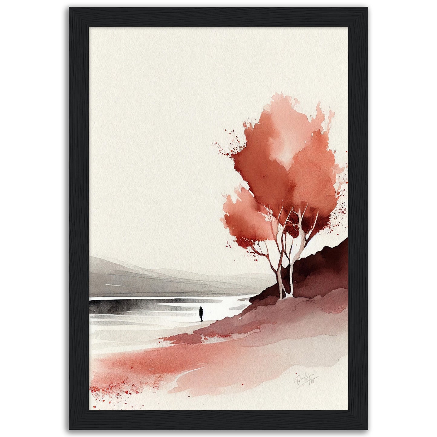 »My Dreamy Landscapes and Shades of Red« retro poster