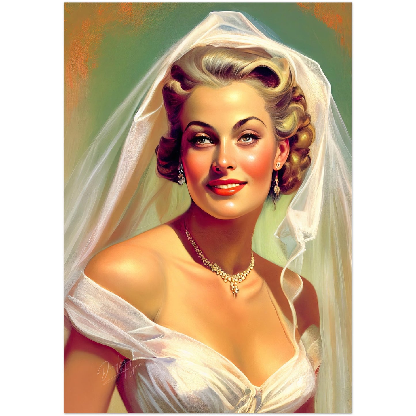 »Lace wedding dreams« retro poster