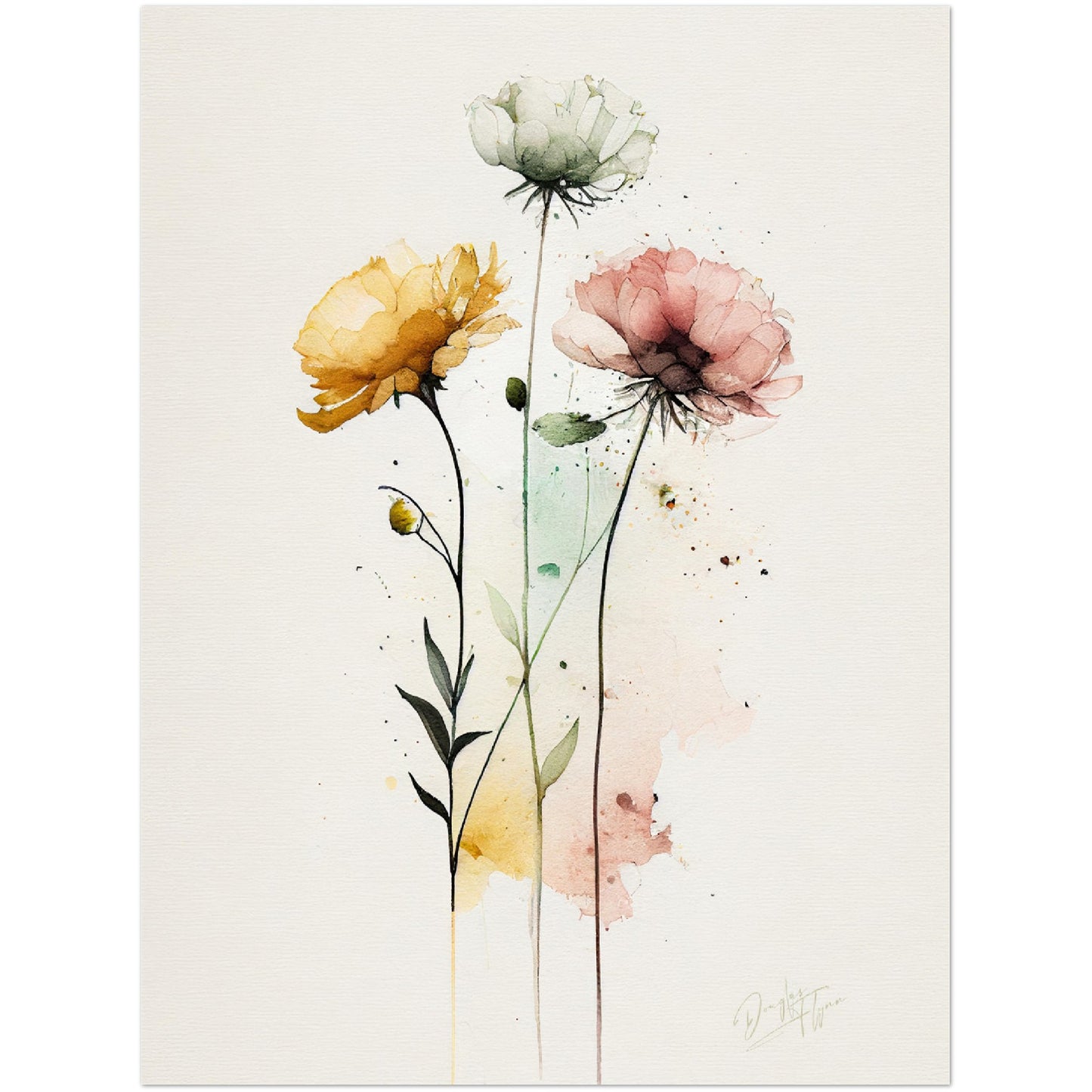 »Flower Reflections« retro poster