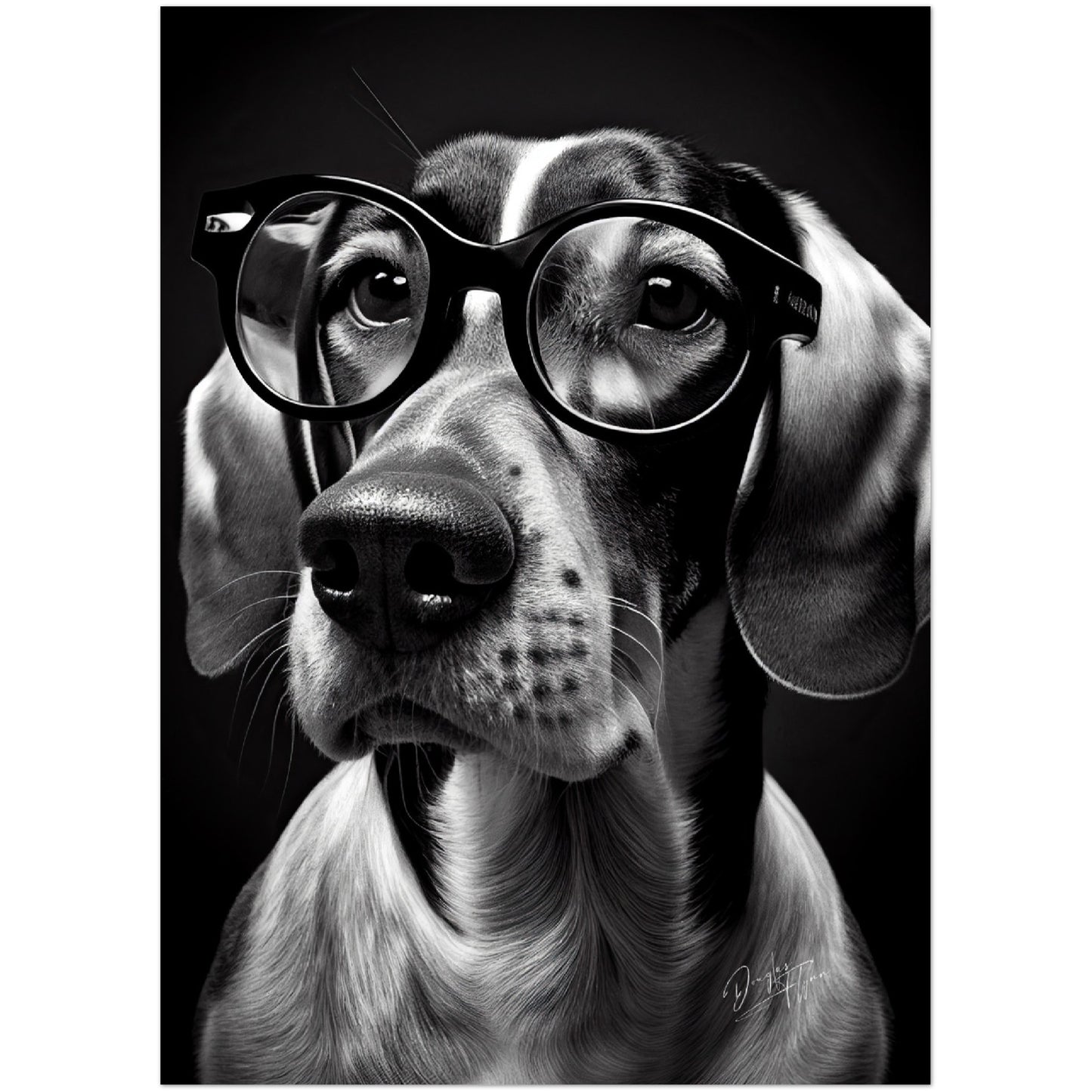 »Pup in Glasses« retro poster