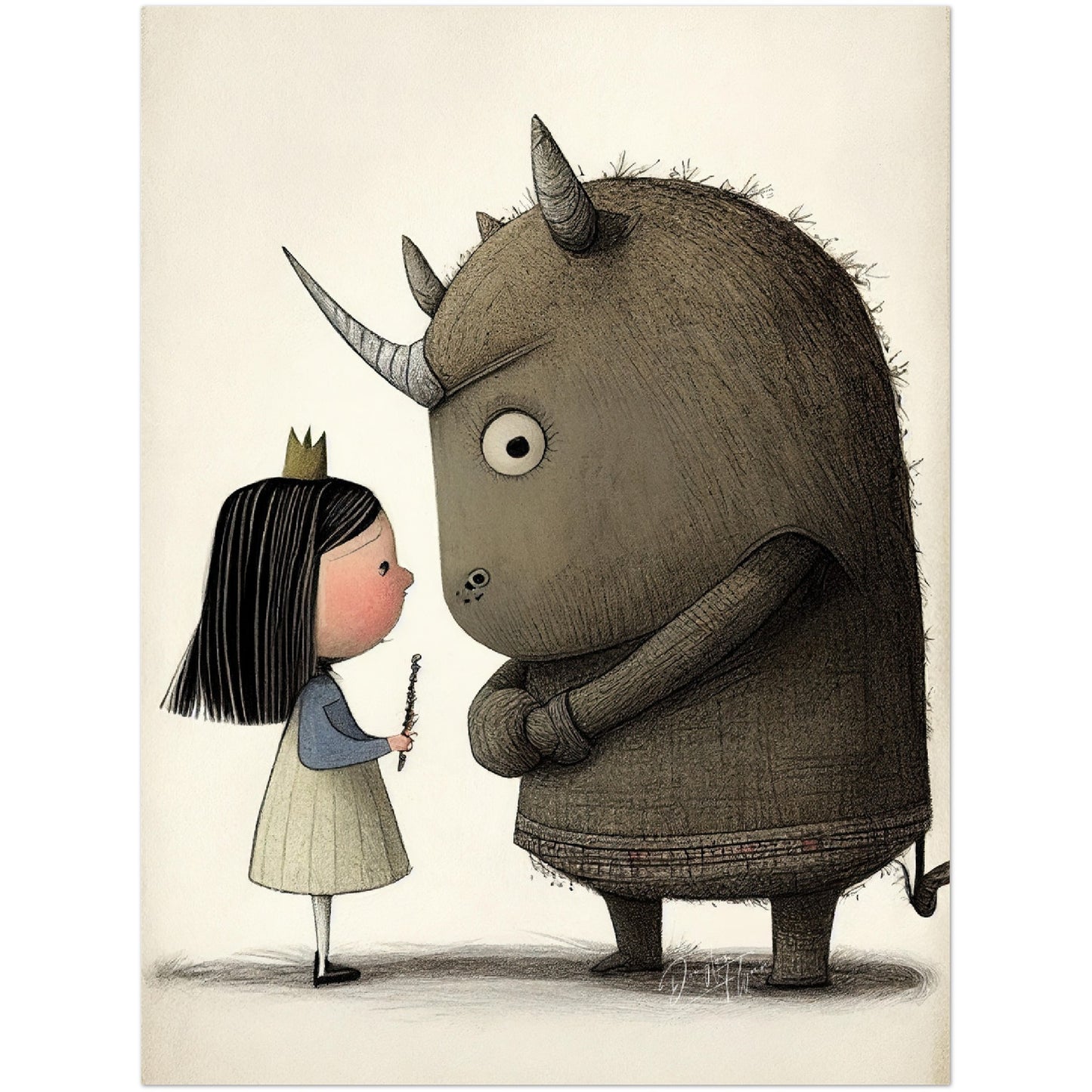 »Obstinate Goblin And The Princess« retro poster