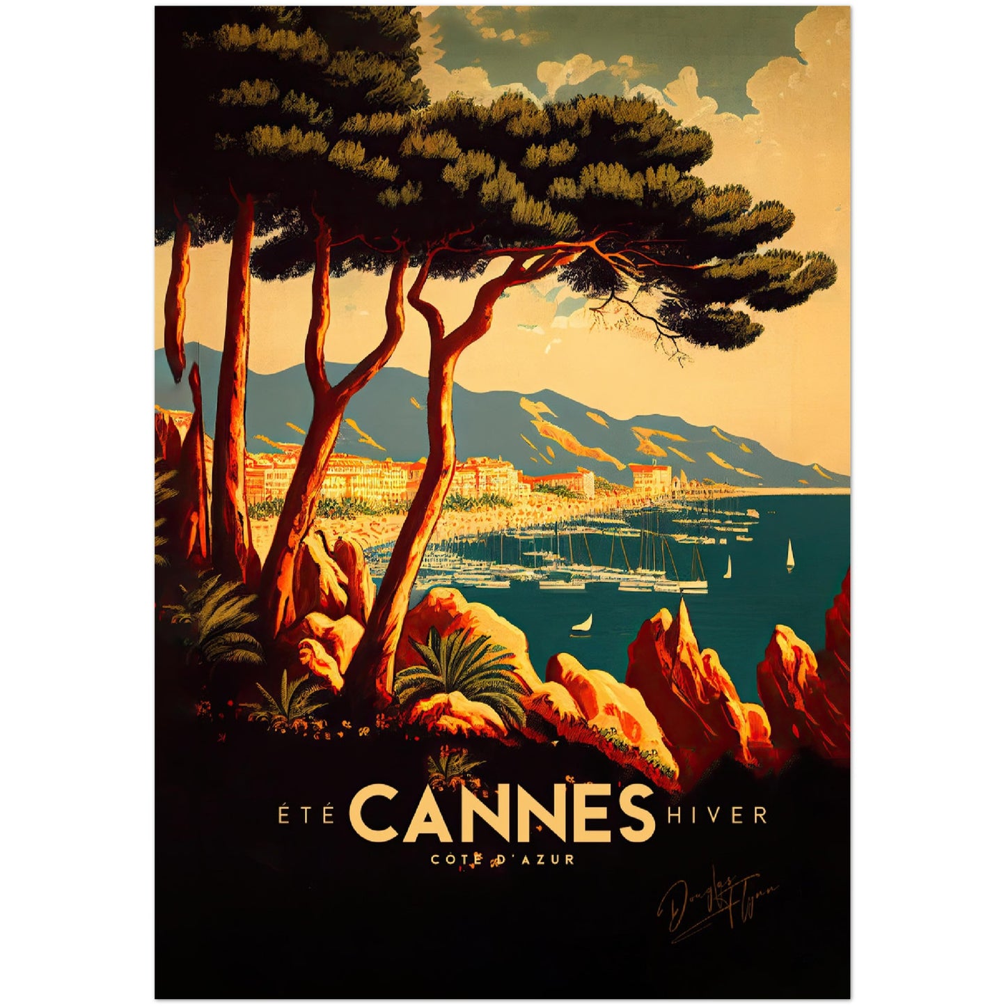 »Cannes, travel poster no 1« retro poster