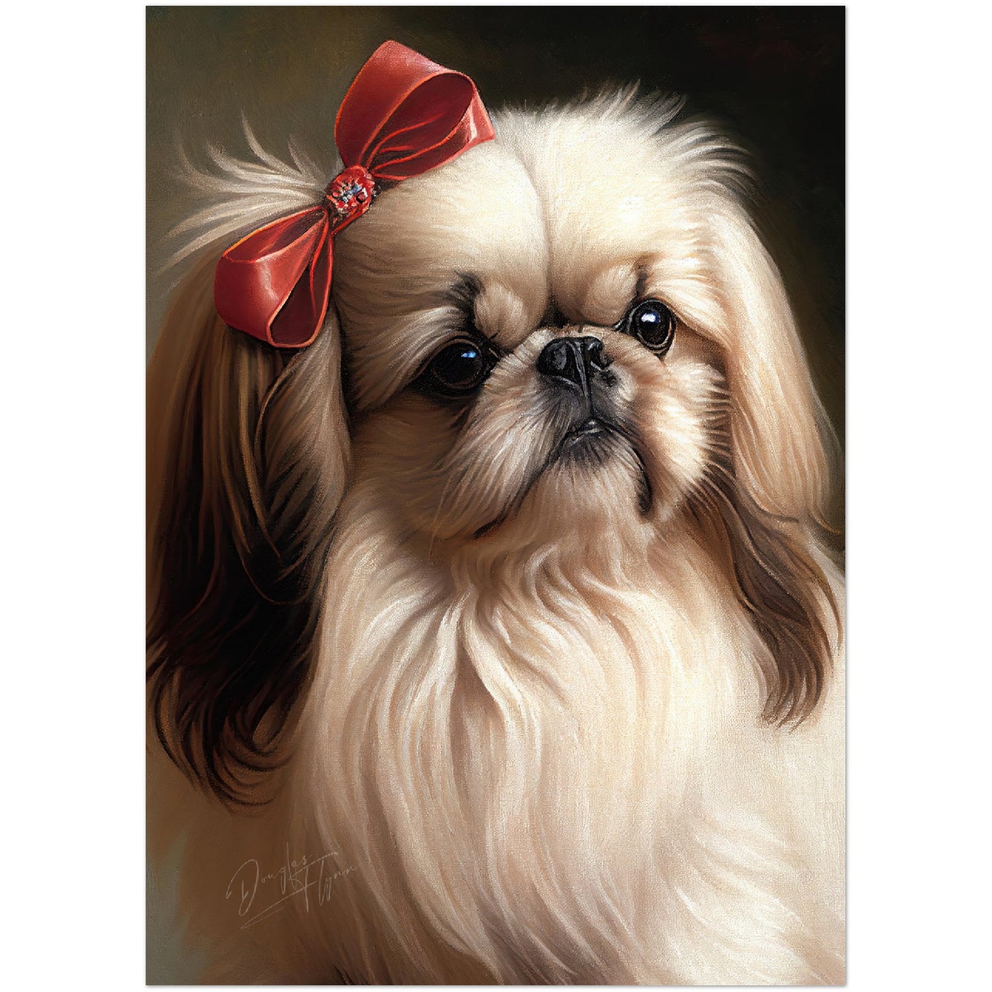 »Pekingese med rosett«