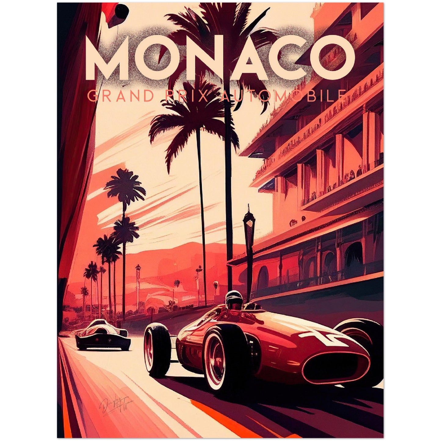 »Burning Rubber in the Past« retro poster