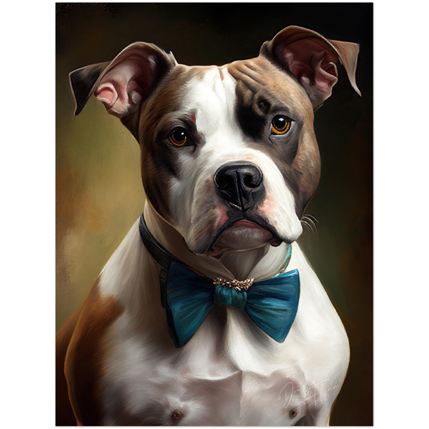 »American Staffordshire Terrier med rosett«