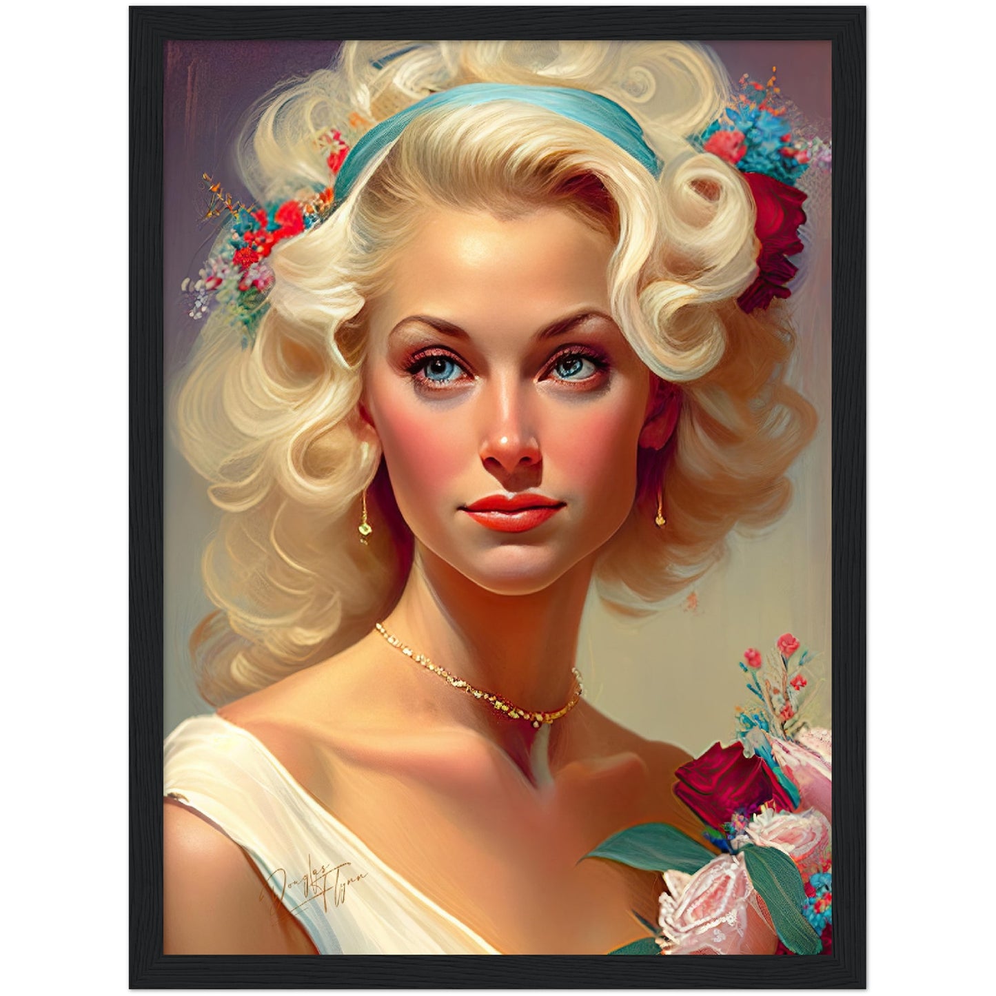 »White Lace Bridal Beauty« retro poster