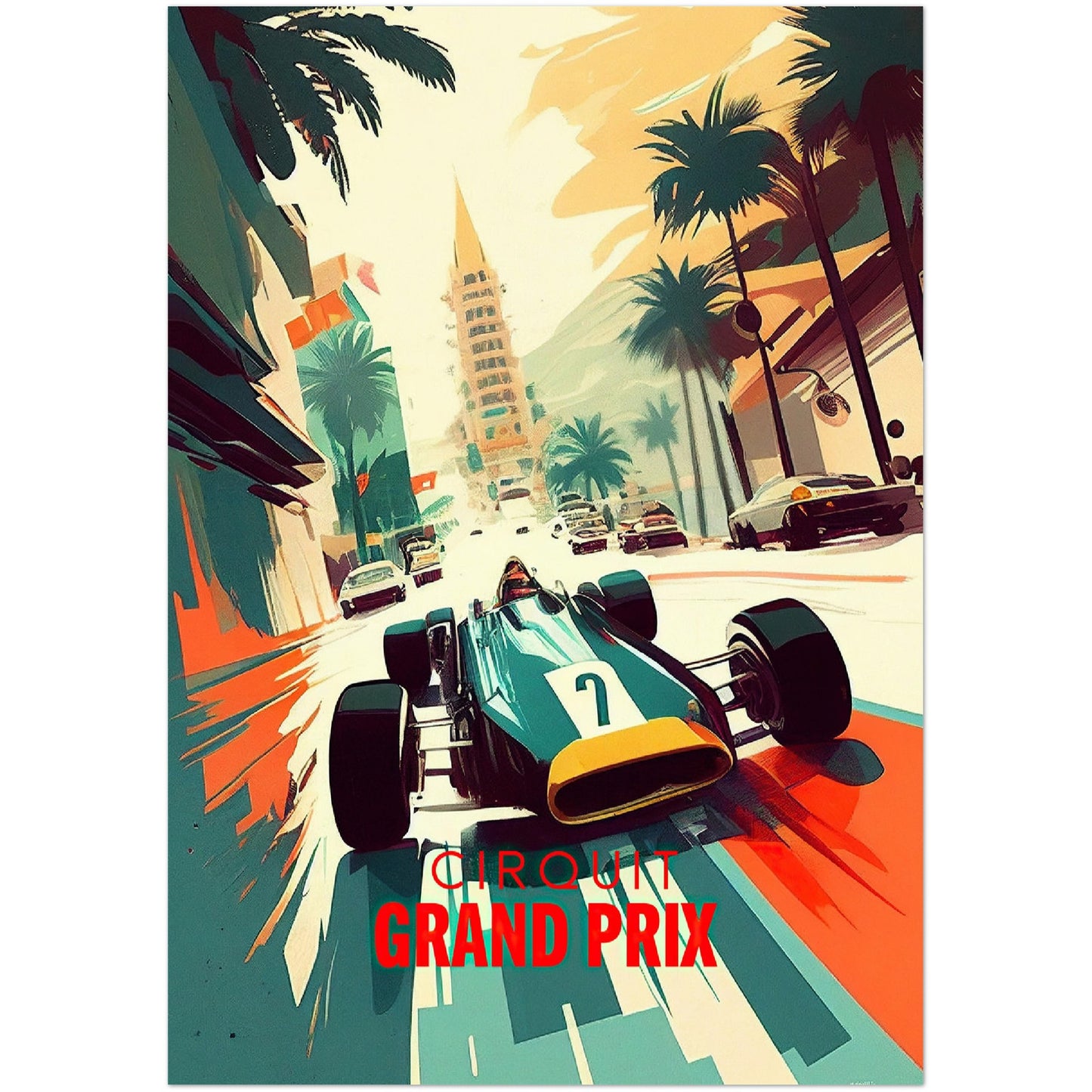 »Old-School Open Wheels« retro poster