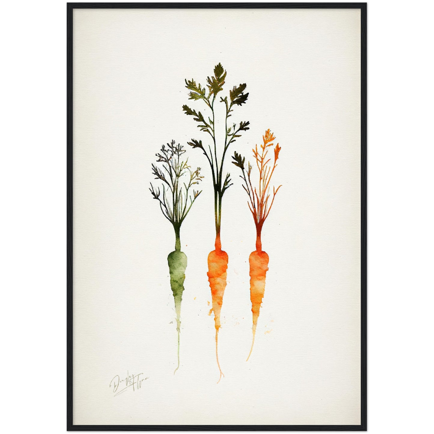 »Carrot Watercolor Wonders« retro poster