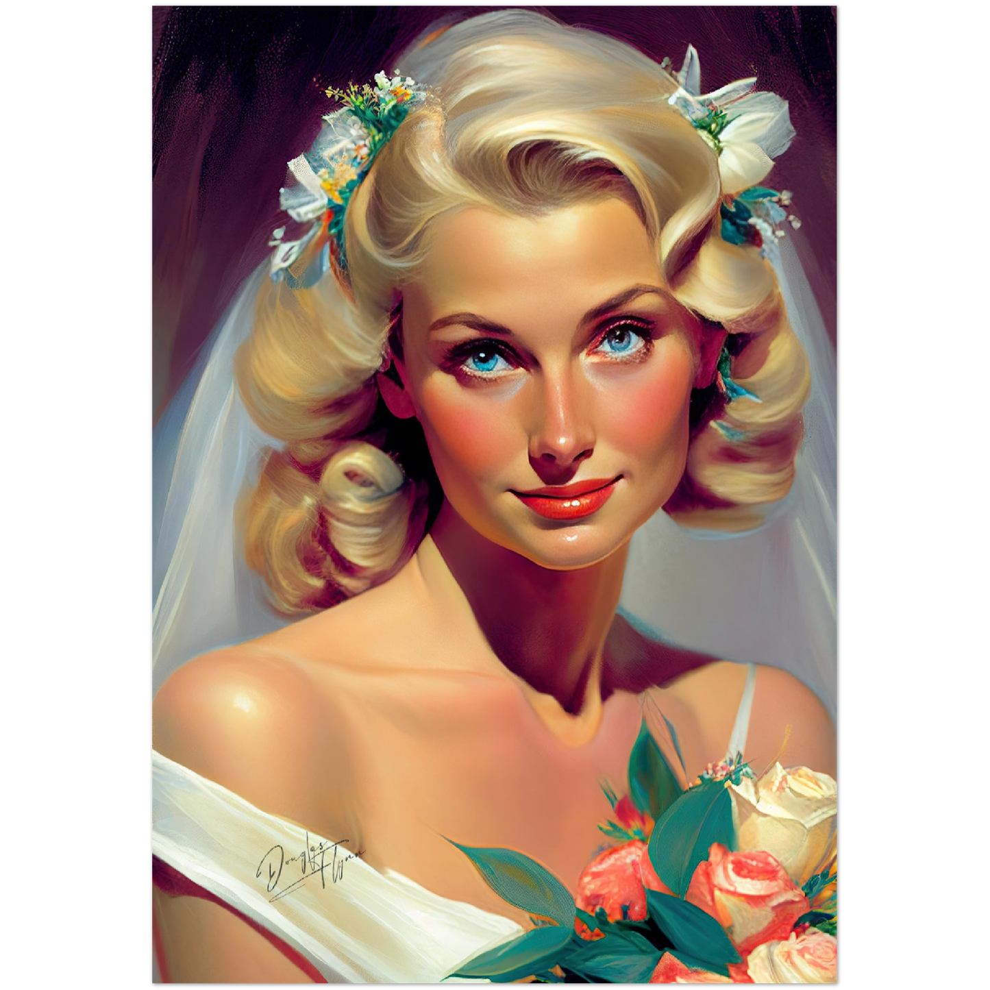 »Elegant Wedding Glamour« retro poster