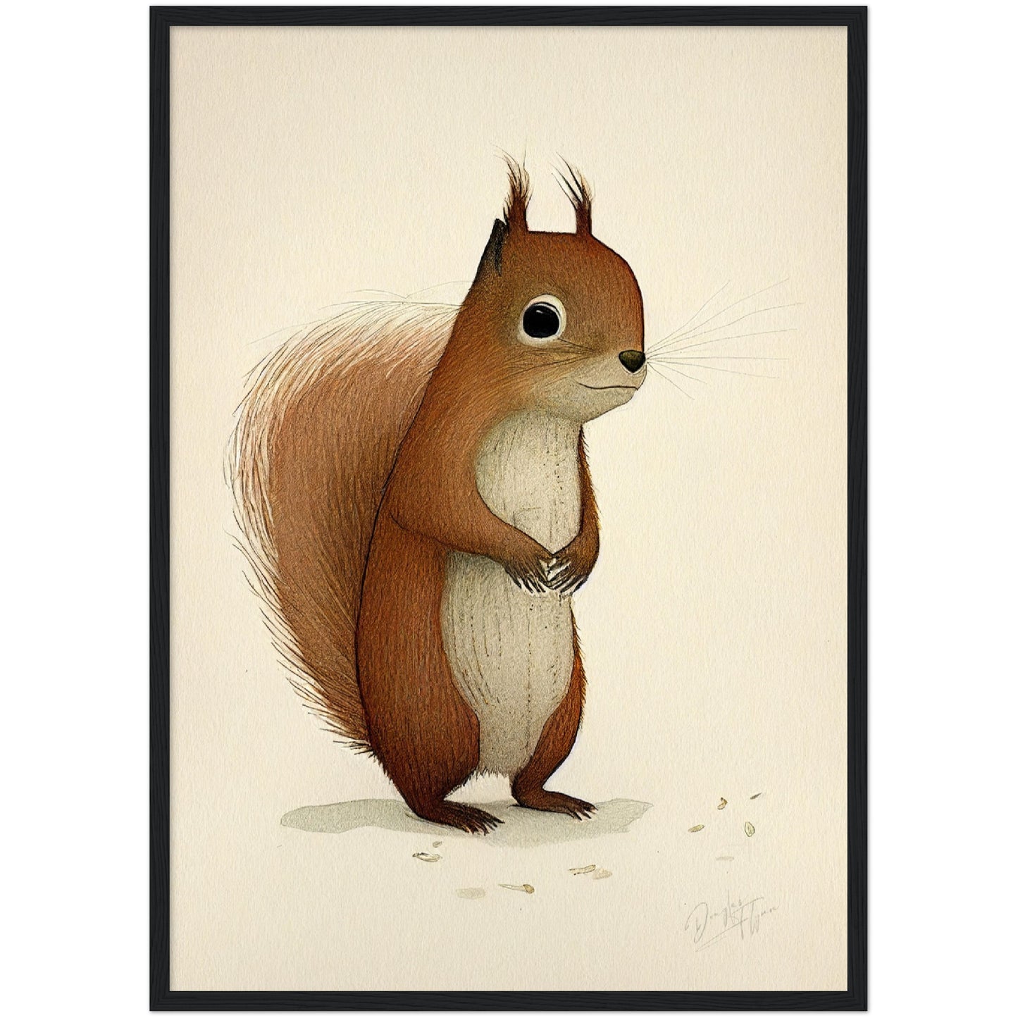 »Squirrel Scratch And Reflect« retro poster