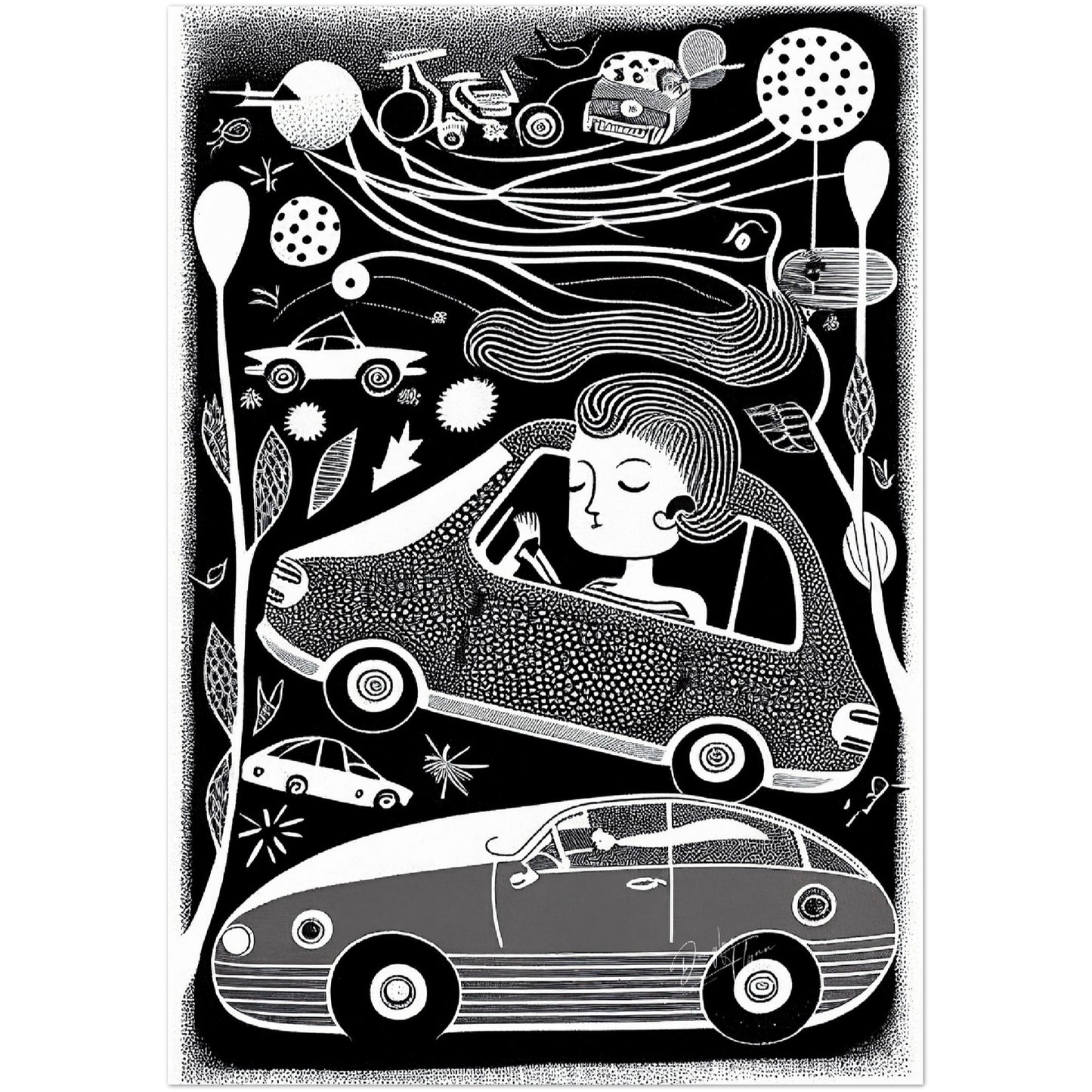 »Angela Got Her Drivers License« retro poster